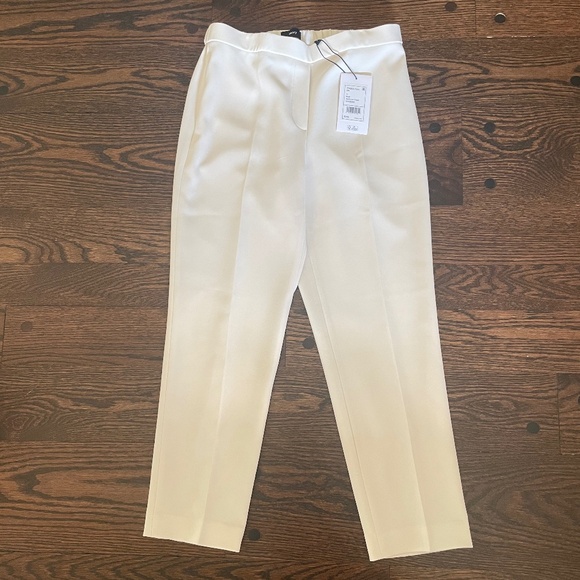 Theory Off-White Ankle Length Elastic Waist Trousers NWT - Picture 1 of 2